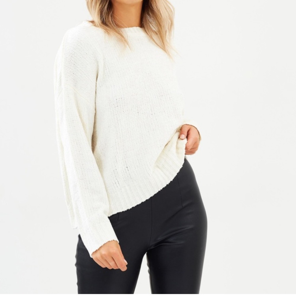 Minkpink WHITE chenille sweater small